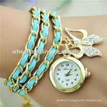 Alloy multialyer leather bracelet love butterfly style watch